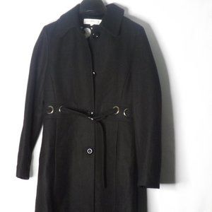 Women's Giorgio Italia Black Wool Blend Coat Six M
